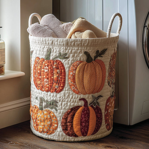 Pumpkin Delight Quilted Laundry Basket NCU0TH3102