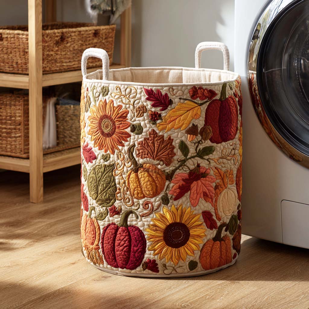 Pumpkin Dreams Quilted Laundry Basket NCU0NTD038