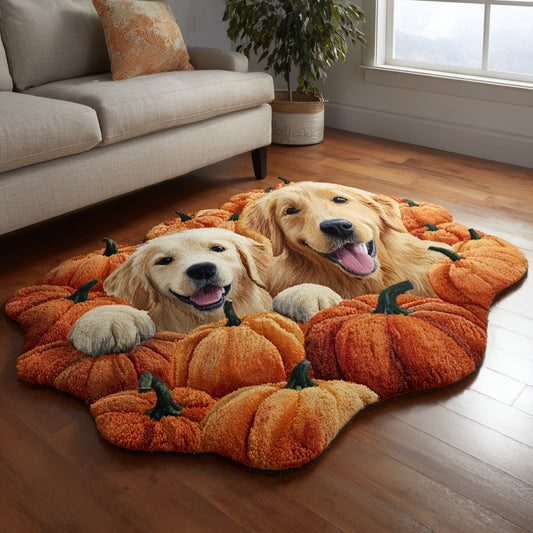 Pumpkin Duo Friends Custom Shape Area Rug NCU0PVL873