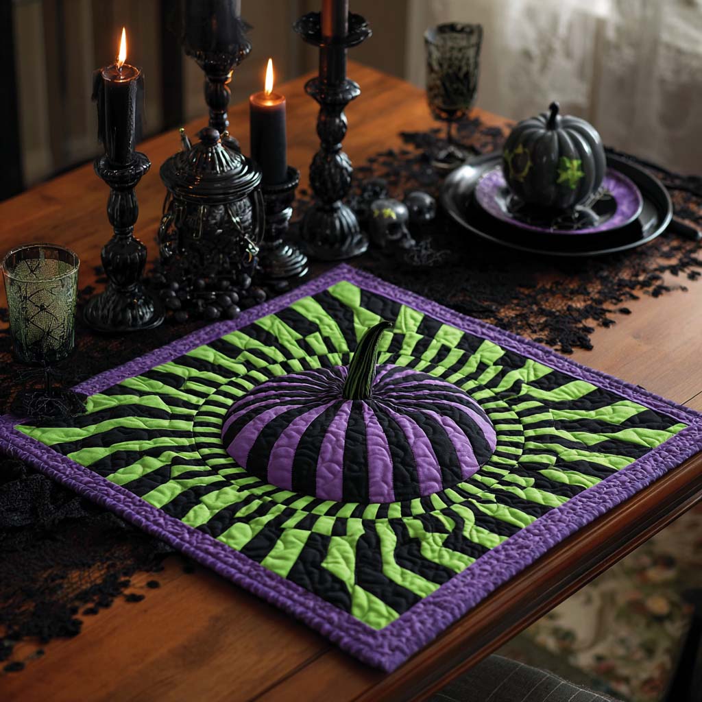 Pumpkin Eclipse Quilted Table Topper NCU0NXD254