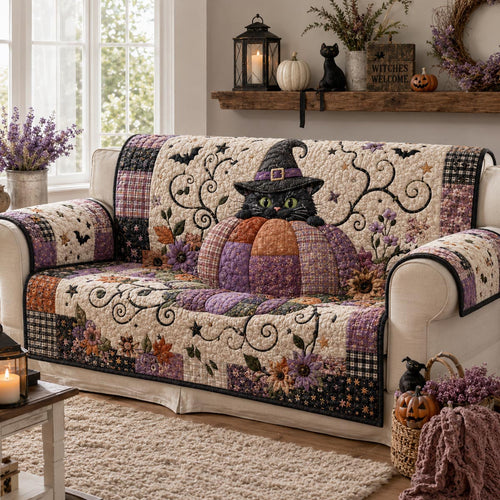 Pumpkin Familiar Quilted Sofa Cover NCU0DV2367