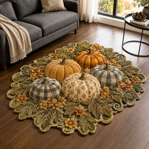 Pumpkin Garden Custom Shape Area Rug NCU0NTD2150