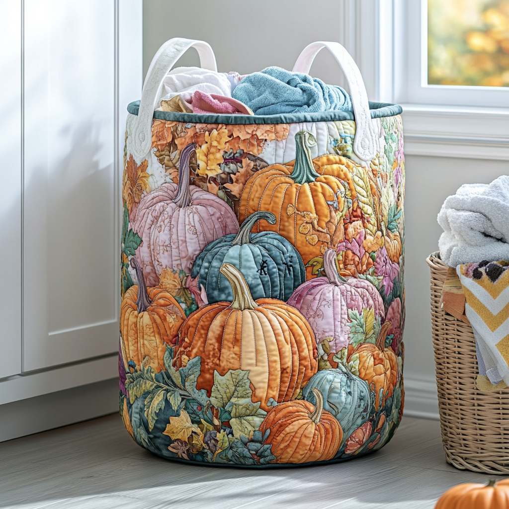 Pumpkin Garden Quilted Laundry Basket NCU0DDK710