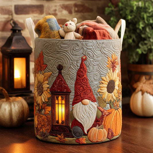 Pumpkin Gnome Life Quilted Laundry Basket NCU0NNT1376