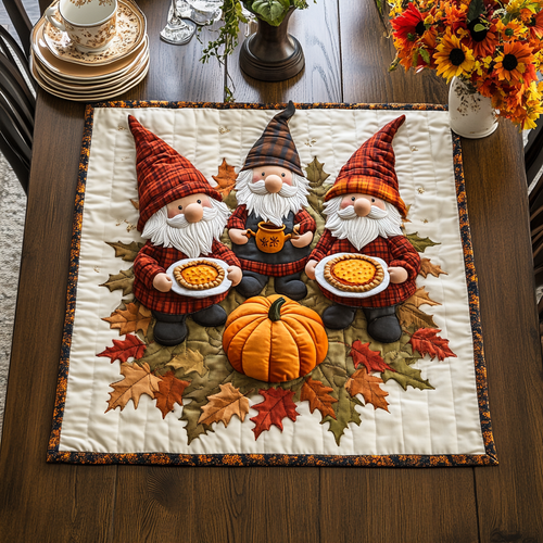 Pumpkin Gnome Quilted Table Topper NCU0DDK917