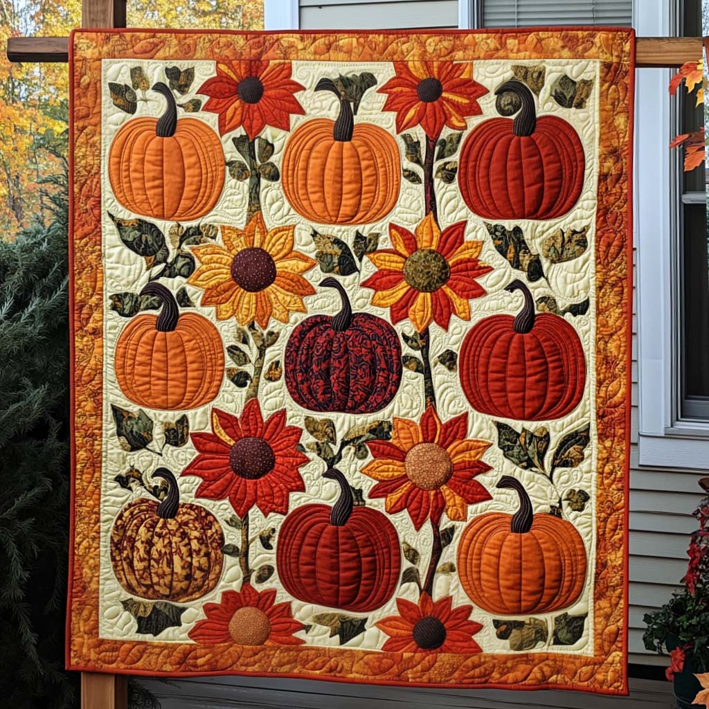 Pumpkin Grove Quilted Blanket NCU0NT1466