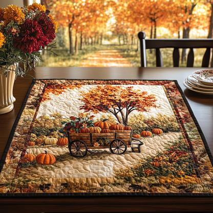 Pumpkin Harmony Quilted Table Topper NCU0DDK787