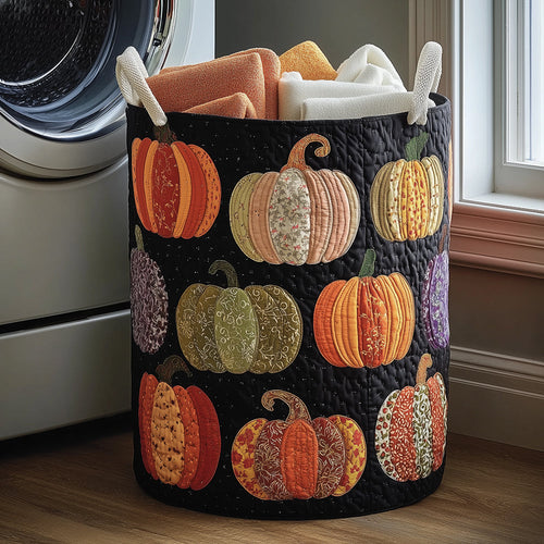 Pumpkin Joy Quilted Laundry Basket NCU0TH3098