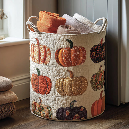 Pumpkin Magic Quilted Laundry Basket NCU0TH3103