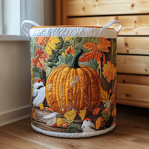 Pumpkin Meadow Quilted Laundry Basket NCU0DDK712
