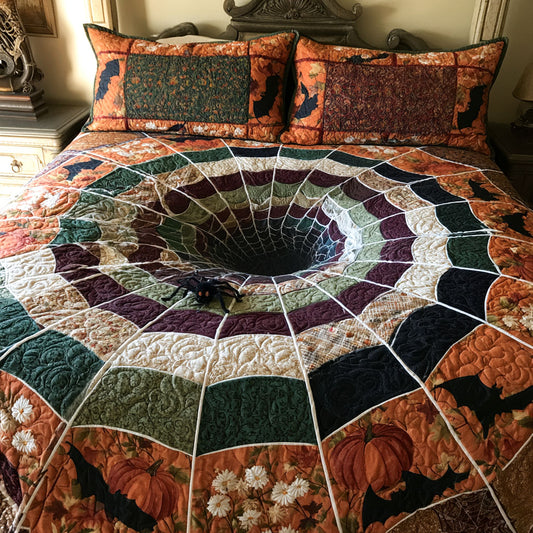 Pumpkin Moon Night 3-Piece Quilted Bedding Set NCU0PTT3352