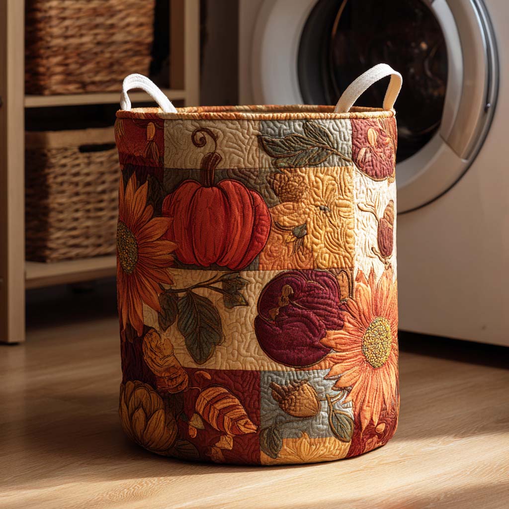 Pumpkin Patch Bliss Quilted Laundry Basket NCU0NTD032