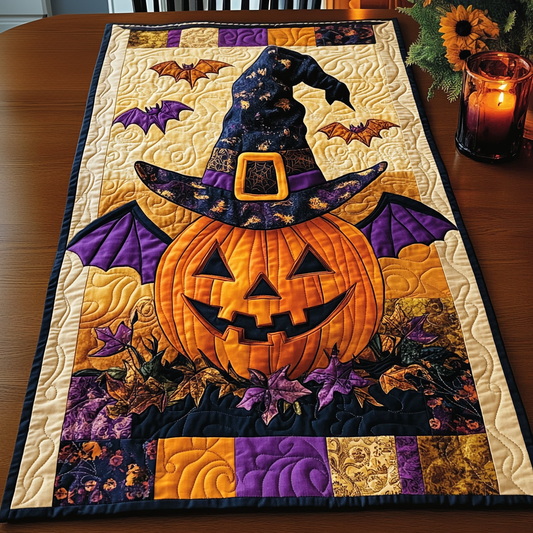 Pumpkin Patch Delight Quilted Table Runner NCU0DV890