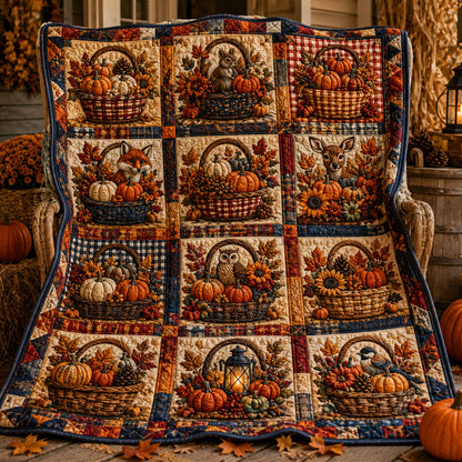 Pumpkin Patch Gathering Quilted Blanket NCU0PTT3214