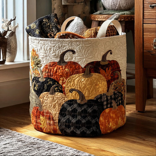 Pumpkin Patch Harvest Quilted Laundry Basket NCU0PTT3286
