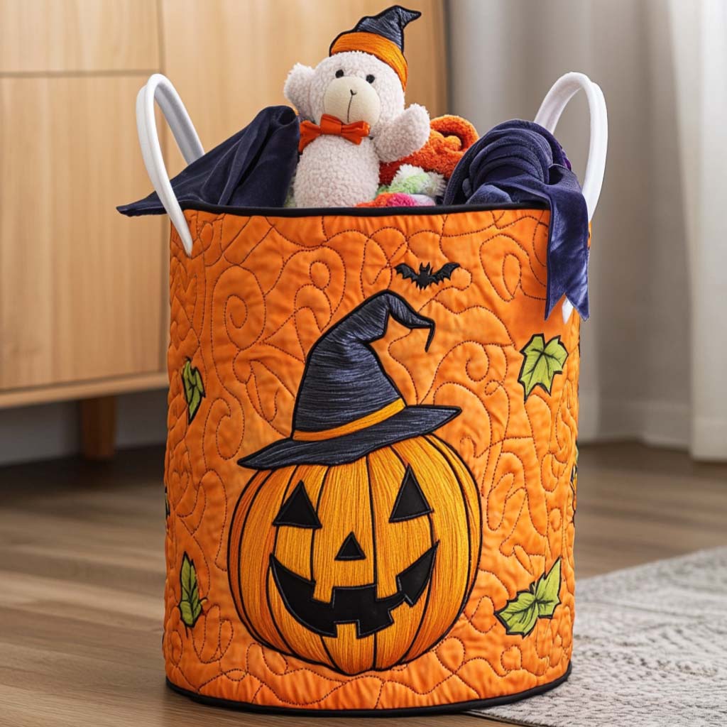 Pumpkin Patch Quilted Laundry Basket NCU0NNT1474