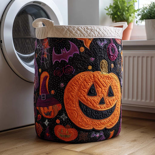 Pumpkin Patch Quilted Laundry Basket NCU0NTD028