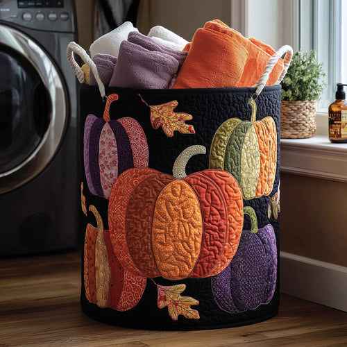 Pumpkin Patch Quilted Laundry Basket NCU0TH3094