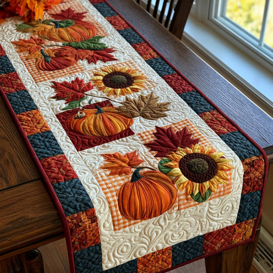 Pumpkin Porch Memories Quilted Table Runner NCU0PTT3268