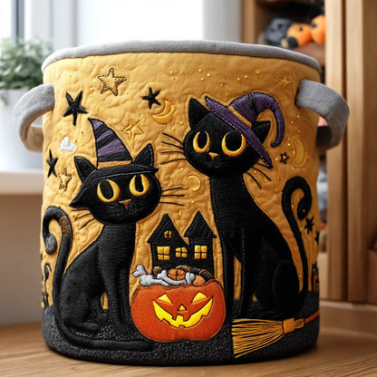 Pumpkin Prowler Quilted Laundry Basket NCU0PVL509