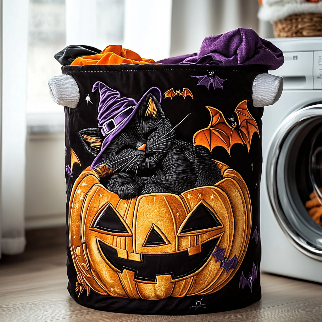 Pumpkin Prowler Quilted Laundry Basket NCU0PVL520