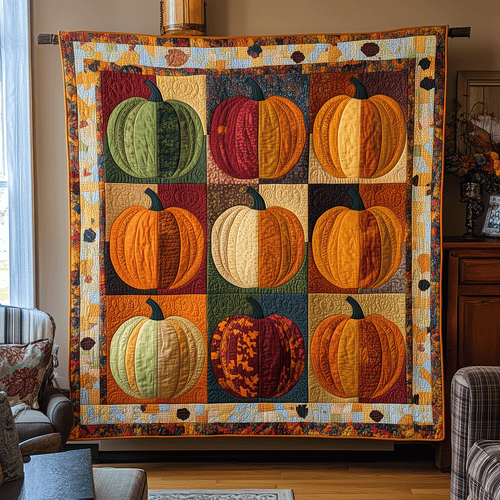 Pumpkin Row Quilted Blanket NCU0TH1790