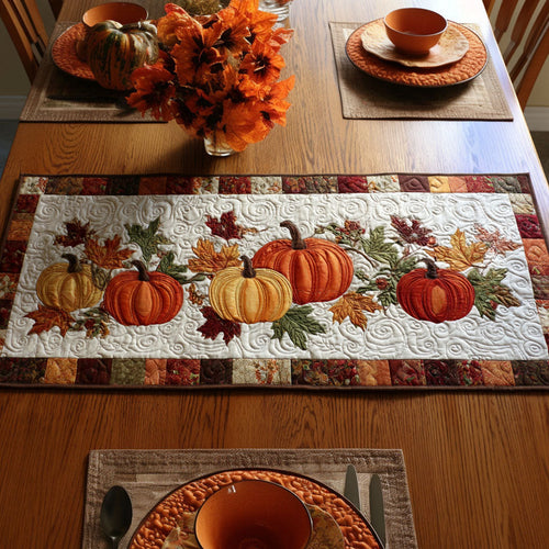 Pumpkin Row Quilted Table Runner NCU0NTV260