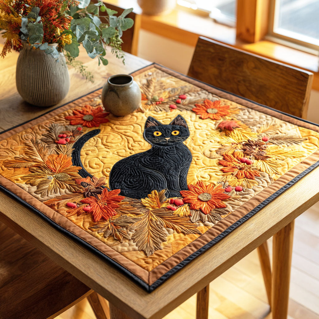 Pumpkin Shadow Quilted Table Topper NCU0NTD240