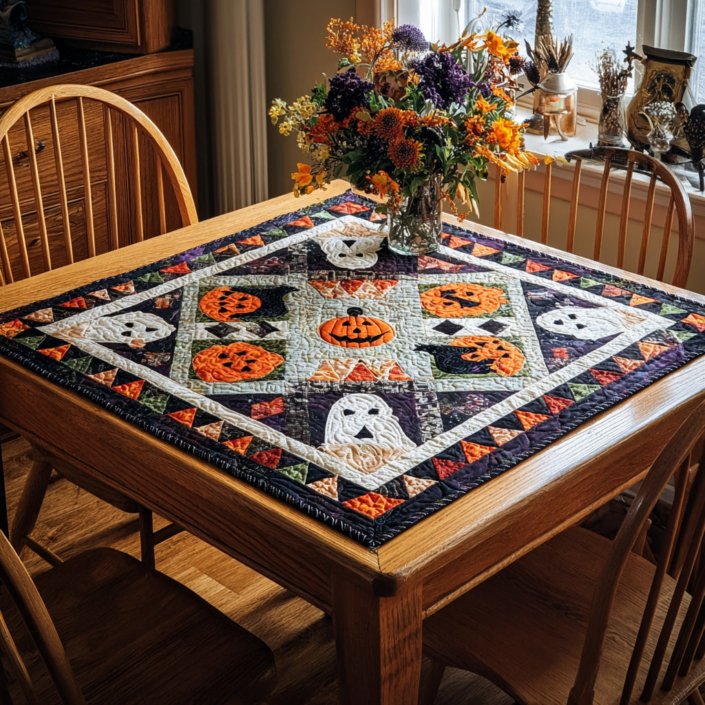 Pumpkin Snuggle Quilted Table Topper NCU0PTT922