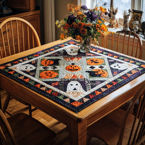 Pumpkin Snuggle Quilted Table Topper NCU0PTT922