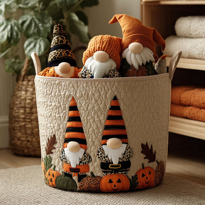 Pumpkin Spell Gnome Quilted Laundry Basket NCU0PTT973