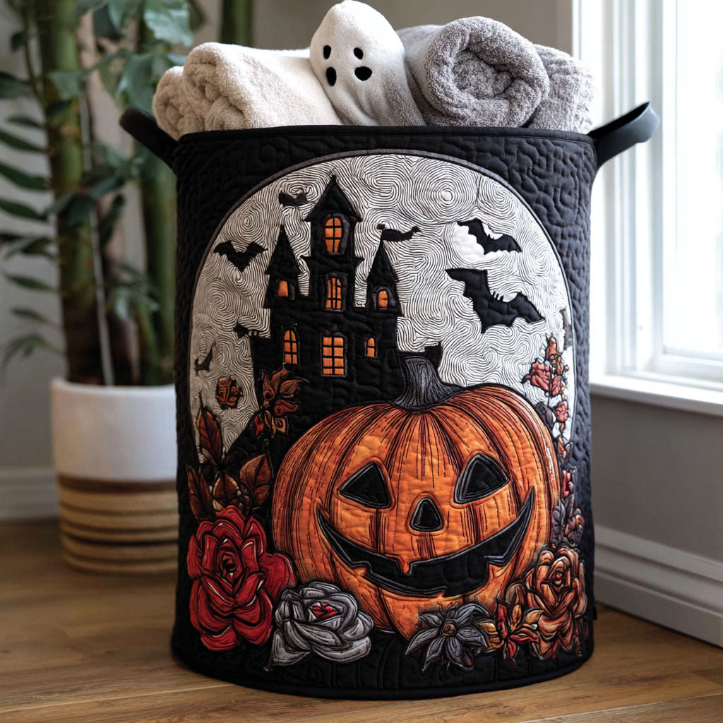 Pumpkin Trickster Quilted Laundry Basket NCU0PTT1051