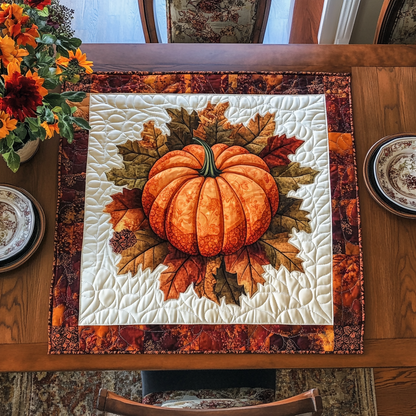 Pumpkin Whirl Quilted Table Topper NCU0DDK598