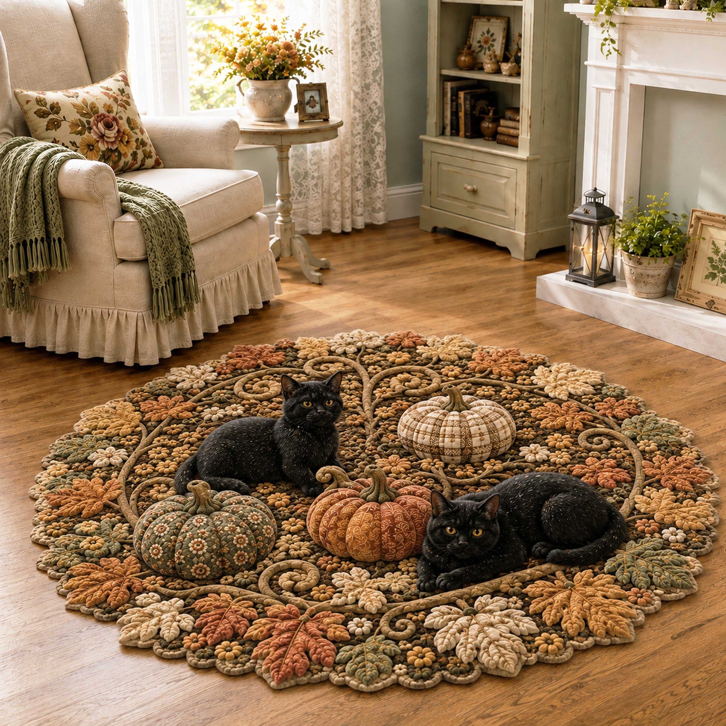 Pumpkin Whiskers Custom Shape Area Rug NCU0NTD2166