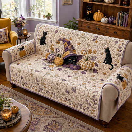 Pumpkin Whiskers Quilted Sofa Cover NCU0NTD2141