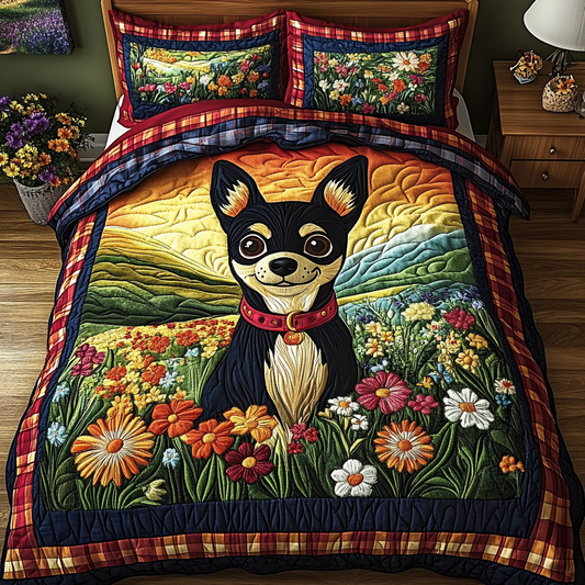 Pup Patchwork 3-Piece Quilted Bedding Set NCU0NVH776