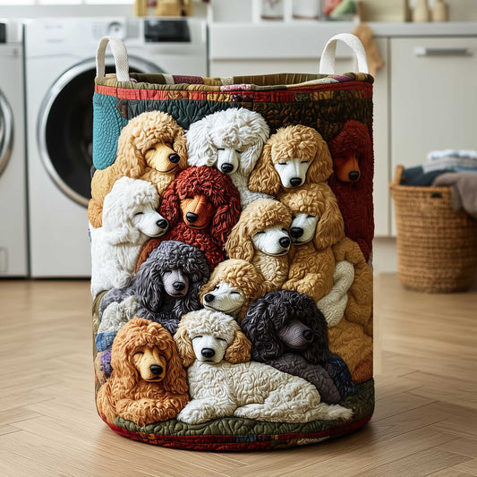 Puppy Pile Quilted Laundry Basket NCU0HTT094