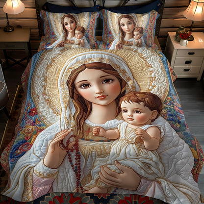 Pure Devotion 3-Piece Quilted Bedding Set NCU0NT1775