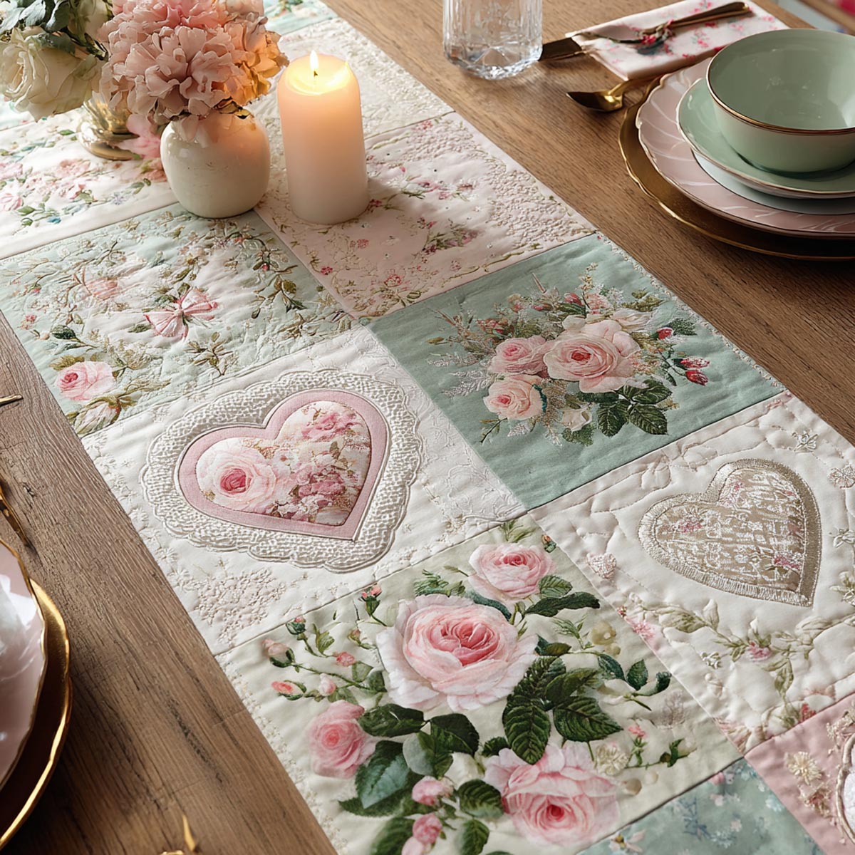 Pure Love Quilted Table Runner NCU0DV1805