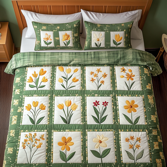Pure Petals 3-Piece Quilted Bedding Set NCU0NVH325