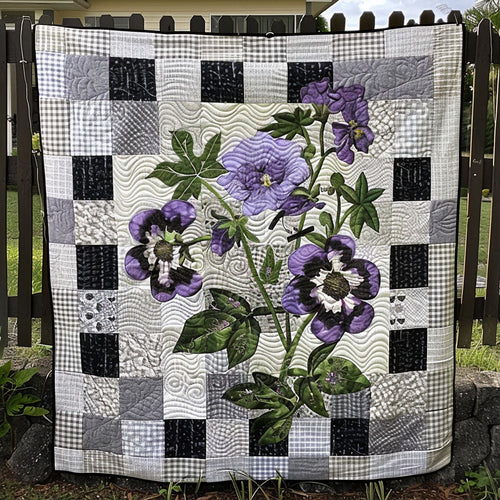 Purple Blossom Quilted Blanket NCU0TL371