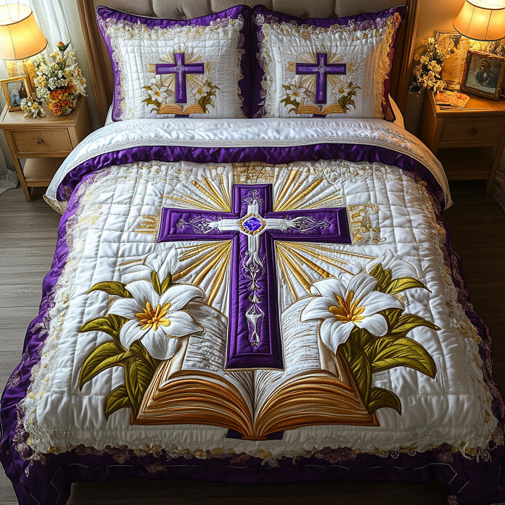 Purple Cross Embrace Duvet Cover Set NCU0NNT583