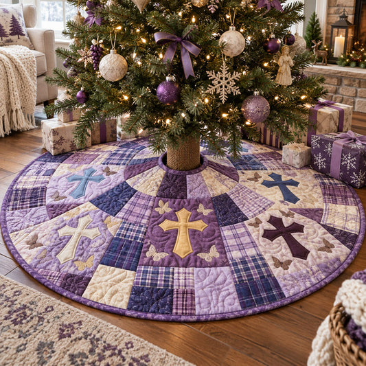 Purple Grace Christmas Quilted Tree Skirt NCU0PTT3515