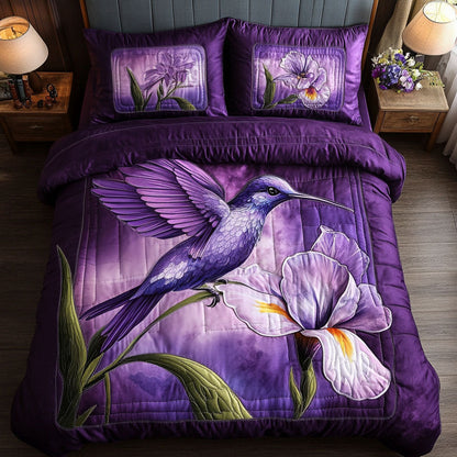 Purple Iris Flight 3-Piece Quilted Bedding Set NCU0NNT319