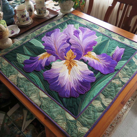 Purple Iris Quilted Table Topper NCU0NXD128