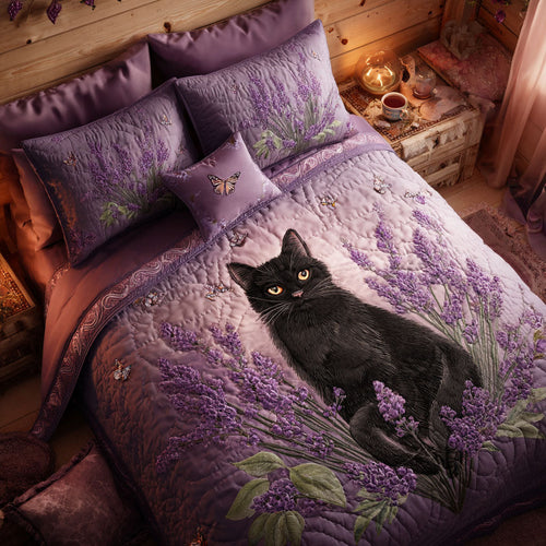 Purple Whisper 3-Piece Quilted Bedding Set NCU0NTV235