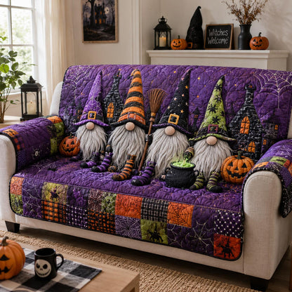 Purple Witch Gnomes Quilted Sofa Cover NCU0DV2404