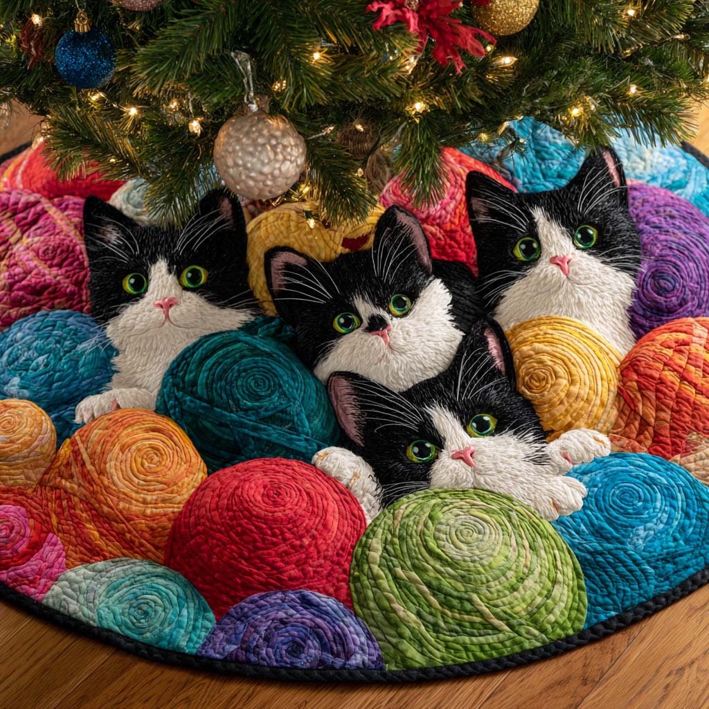 Purr Harmony Quilted Tree Skirt NCU0NXD1023