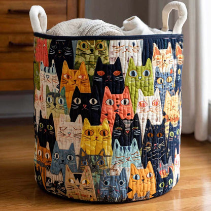 Purr Squad Quilted Laundry Basket NCU0NNL014