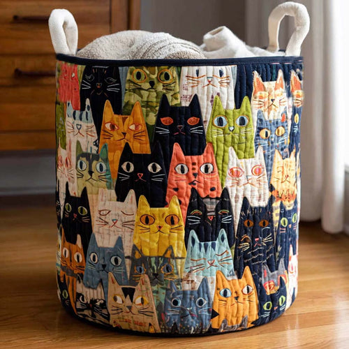 Purr Squad Quilted Laundry Basket NCU0NNL014